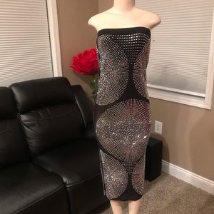 Black sequence skirt